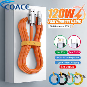 CoAce 120W Original USB Liquid Silicone Cable Metal 6A Type C Fast Charge Cable Micro USB