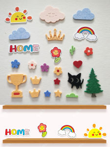 Cultural Wall Decorative Stickers Self Adhesive Felt Board Classroom Arrangement Decorations Blackboard News Bulletin Stickers