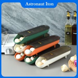 New Kitchen Refrigerator Egg Storage Box Rolling Design Egg Box Can Be Used For Refrigerator Superposition With Cover Egg Preservation Box