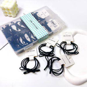 Durable Black Simple High Elasticity Hair Ties Rubber Bands Non-Painful Hair Bands Fashionable Hair Accessories for Women