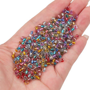 10g 8/O chất lượng cao ánh kim Bạc Vàng lót hạt thủy tinh đối với trang sức kim làm việc DIY Phụ kiện làm đồ trang sức