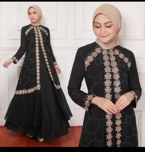 ABAYA ARAB BORDIR  IMPORT BY MUHSI/ BUSANA MUSLIM BERKWALITAS PAKAIAN MUSLIM WANITA TERBAIK