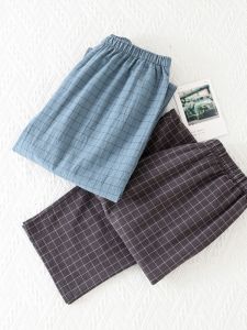 ลายสก็อต ผ้าฝ้าย ชุดนอน น้ำหนักเบา ล้าง ผ้าฝ้าย กางเกงขายาว การพักผ่อนที่บ้าน กางเกงขายาว สําหรับคู่รัก ฤดูใบไม้ผลิ ฤดูใบไม้ร่วง ฤดูร้อน ฤดูกาล