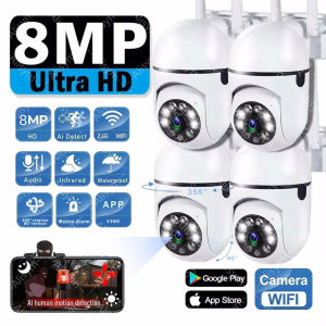 8MP Surveillance Camera PTZ CCTV IP Wifi Cameras 10X Zoom Security Protection Wireless Home Human Trcking 355°/90° Two Way Audio