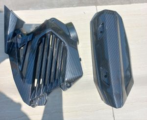 tameng knalpot dan cover radiator xeon karbon