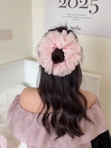 HK IR2031 Ikat Rambut Cepol Hijab Jilbab Scrunchie Anti Pusing Kain Tile Aksesoris Rambut