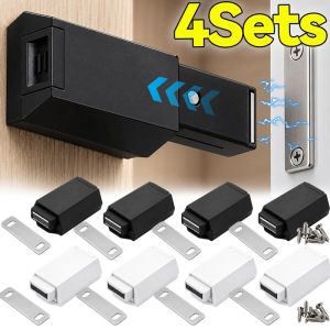 Magnetic Cabinet Pop-out Latch Heavy-duty Hidden Door Push To Open Damper Catch Set Magnet Push Latches Closer Spring Hardware