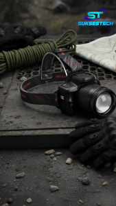 Headlamp Senter Kepala Sensor Zoom In Out 6 Mode Cahaya Terang Multifungsi Powerbank U8