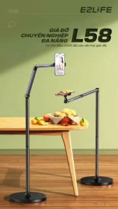 Cây Quay Video Xoay 360 Độ L58A Đa năngGiá Đỡ Quay Livestream-Chụp Ảnh Điều Chỉnh Chiều Cao Hợp Kim Nhôm Hello-Store