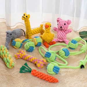 Durable Dog Knot Weaving Toy Chew Proof Boredom Buster Teeth Grinding Pet Supplies for Puppies Universal Brand