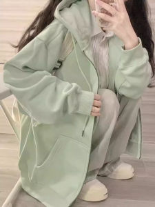 SHUQINGLAI | Fleece Lined Slim Thin Style Outerwear Hooded Loose Casual Jacket