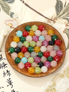 New Chinese Style Rhinestone Embedded Lacquer Button Ancient Style Colorful Cheongsam Hanfu Shirt Buckle Decorative Accessories