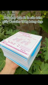 Hoá đơn bán lẻ in sẵn sét 10 cuốn màu hồng hoặc xanh (xưởng sản xuất tìm đại lý) Giấy C100g trắng