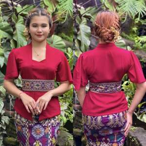 Kebaya polos bet lengan rumbai kupu - kebaya modern