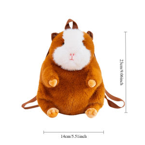 Cute Cartoon Guinea Pig Plush Backpacks Soft Stufted Dolls Kawaii Piggy Plushies Bag Childrens Backpack Womens Handbag