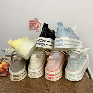 New 2025 Womens Low Cut Canvas Shoes Breathable Thin High Density Mesh Casual Sneakers Thick Bottom Casual White Shoes