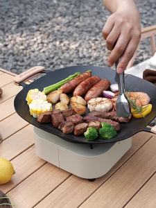 BSWOLF | Portable Camping Grill Pan Portable Butane Stove Dedicated Barbecue Plate