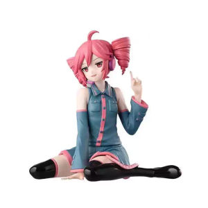 Bandai | Anime Kasane Teto Action Figure Pink Hair Virtual Idol Sitting Pose Statue Kawaii Character Collectible Ornament for Home Decor