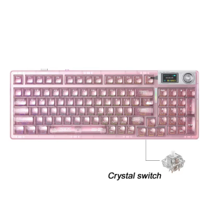 AULA | AULA F98 Pro V3 TFT Screen Tri-Mode Wireless Mechanical Keyboard RGB Backlit Hot-swap Gasket Structure 98% Layout Transparent Ke