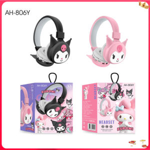 Sanrio Hello Kitty Kuromi Wireless Bluetooth Headsets Cartoon with Mic Foldable Lightweight Earphone for Phones Laptop