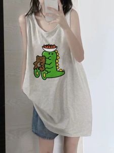 American Pure Cotton Sling Sports Waistcoat Tank Top Sleeveless T-shirt Womens Summer Outwear Basketball Wear Loose Halter Top