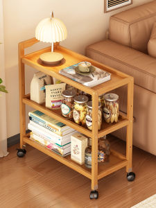 Home Use Portable Mini Cart Multi-Layer Snack Storage Rack Non-Real Wood Simple Living Room Sofa Side Table Organizer