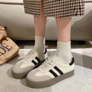 Comfortable Casual Womens Slip-On Shoes Soft Bottom Platform Increased Height Lightweight Summer Rubber Outsole Flat Heel