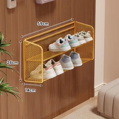 Wall-Mounted Hole-Free Small Space Door Back Shoe Rack
