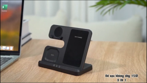 Đế sạc nhanh không dây QC3.0 15W 3 trong 1 dành cho điện thoại Samsung Galaxy Galaxy Buds Galaxy Watch
