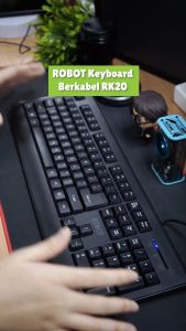 ROBOT Keyboard Berkabel / Portable Mini Office Wired Keyboard RK20 Ultra-Thin Original - Garansi Resmi 1 Tahun