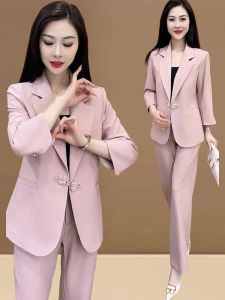 Fashionable Small Fragrance Style Suit Set Womens Spring Autumn New Straight Leg Pants Two Piece Set Elegant Workwear