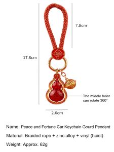 ❤️Good Luck❤️Peace and Fortune Car Keychain/Gourd Pendant/Car Keychain/Small Pendant/Bag Female Accessories/Car Keychain