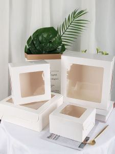Pure White Cheese Cake Packaging Box 6/7/8/10 Inch Simple Mousse Pastry Cake Box Baked Goods Packaging Box Kitchen Tools