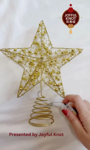 [SG READY STOCK] Christmas Tree LED Star Topper | Gold & Silver 25cm | Holiday Xmas Tree Decoration Ornament 圣诞树装饰五角星