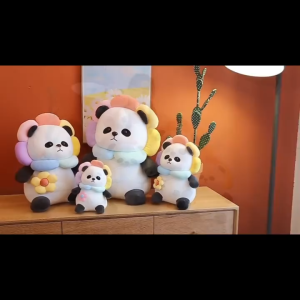 gấᴜ Bông gấᴜ Trúc đeo túi hoa Panda mặt hoa siêu cute. K3T3