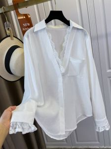 AIYITI | Spring New High-end Lace White Plus-size Shirt