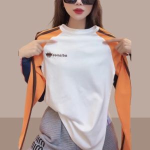 Slim Fit Long Sleeve Orange T-Shirt European Style Shoulder High Waist Pants Casual Comfortable Breathable Womens Base Shirt