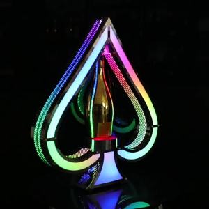 Lighting Wine Display Stand Stainless Steel