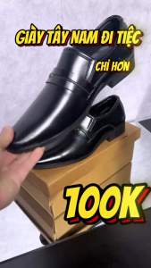 Giày tây nam da trơn mềm mũi nhọn thanh lịch đế khâu sẵn size 39 đến size 43