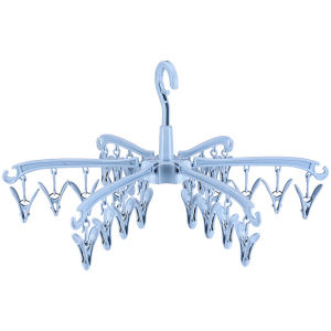 ที่แขวนซักรีดเสื้อผ้าพลาสติก24คลิปที่ราวตากถุงเท้าแบบพับได้ราวตากเสื้อผ้าแบบพกพาสำหรับชุดชั้นใน