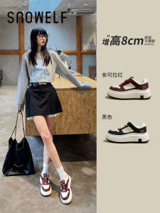 Red Sports Casual Womens Shoes Thick Bottom Leisure Fashion Foot Show Spring Summer Autumn Winter Seasonal Rubber Outsole