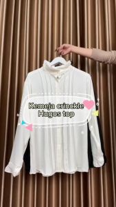 Blouse Muslim Kasual HUGOS Top - Ootd Hijab Outfit Bahan Crinkle - Blouse Kekinian All Size Fit to L