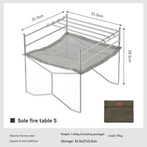 Campingmoon | CAMPINGMOON SOLO Outdoor Equipment Stainless Steel Soler Fire Stove Folding Portable BC Camping Lightweight Oven with Grille Net