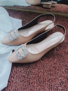 sepatu sandal wanita ukuran jumbo 45 44 43 42 41 37 tali belakang mulles heels 3cm//sepatu sandal perempuan big size hak 3cm