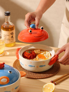 Bát Đựng Mì Nêm Dễ Thương Bằng Gốm Sứ Có Nắp Bát Đựng Mì Nêm Cỡ Lớn Cho Phụ Nữ Bát Đựng Mì Nêm Cá Nhân Bát Đựng Mì Nêm Súp Lơ Cài Nút