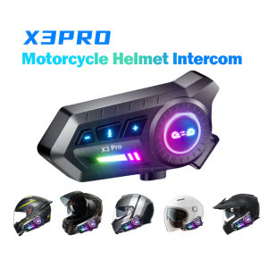 High Sound Quality Motorcycle Intercom Bluetooth Helmet Headset IP67 Waterproof Wireless Headphone Bluetooth 6.0 Long Standby Multi Person Interconnection Intercom Earphones 摩托车头盔蓝牙耳机