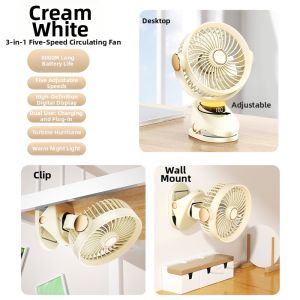 HOOYS | Silent Mini Portable USB Rechargeable Long-lasting Battery Desk Fan