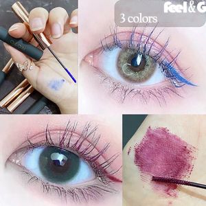 Color Mascara Waterproof Quick Dry Not Blooming Small Brush Mascara Long Thick Curling Eyelash Extension For Beginner Makeup