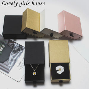 【♡Lovely girls house♡】Pull Out Storage Box Ring Necklace Bracelets Earring Exquisite Jewelry Packaging Case Kraft Paper Drawer Gift Jewelry Box