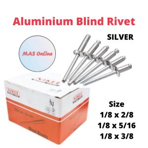 [1000pcs] NA ALUMINIUM BLIND RIVET / MATA RIVET (2/8" 3/8" 5/32") / PAKU RIVET / 笔钉 Pop Rivet Blind Rivet Silver DIY Home Improvement